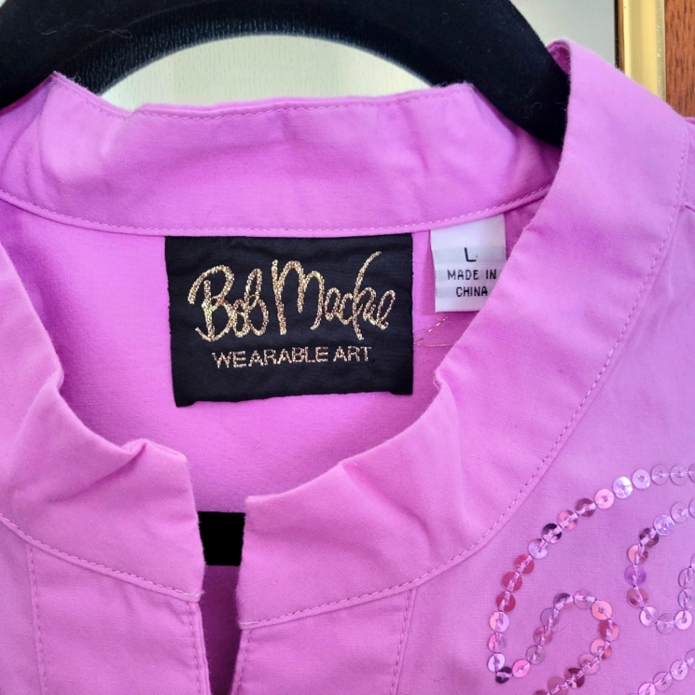 Purple Bob Mackie Sequin Detail Blouse - Picture 3 of 3